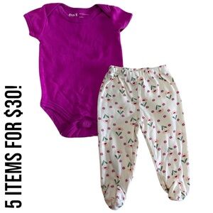 5/$30 Chick Pea/Pact baby girl matching outfit